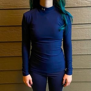 Midnight Navy Compression Mock Shirt